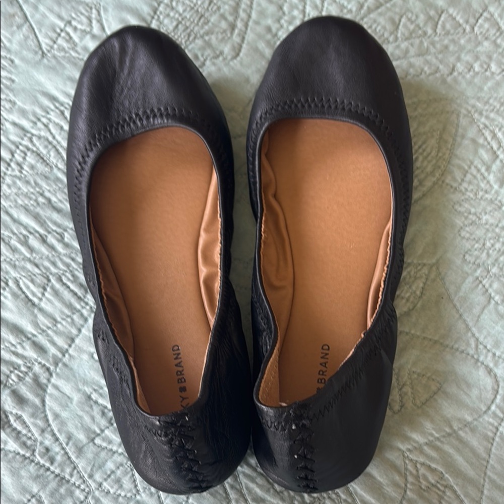Lucky Brand Black Leather Flats